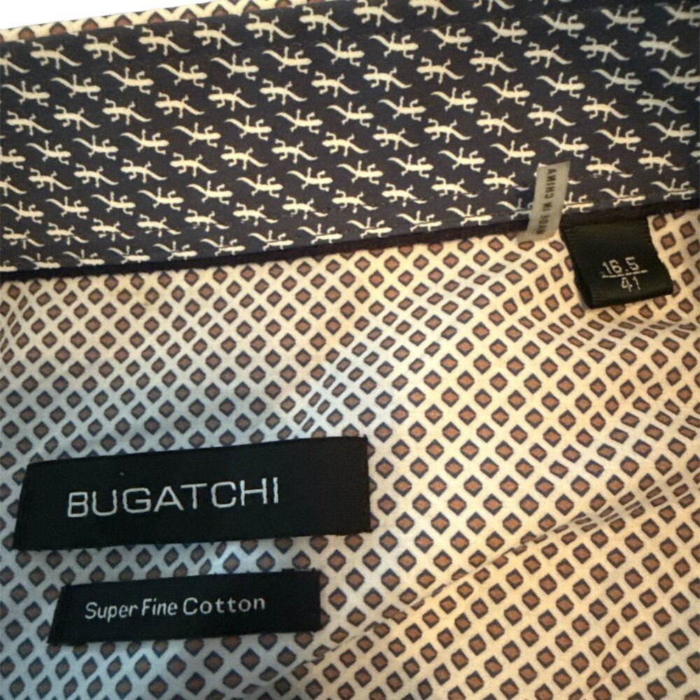 Bugatchi White & Geometric Design-Button Down-Wor… - image 4